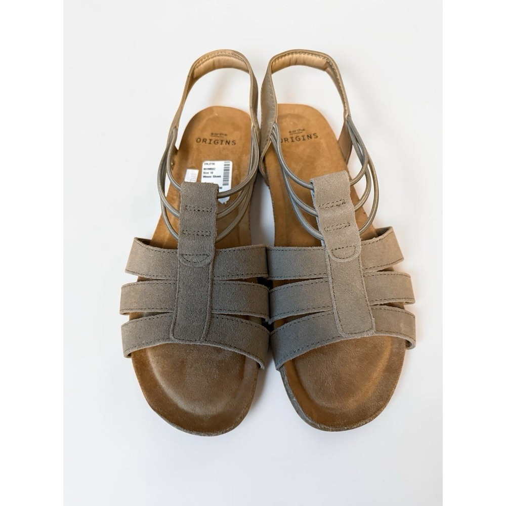 Earth Origins Leather Suede Sling-Back Sandals Laney Sedona Brown Women 10 NWOB - Picture 2 of 7
